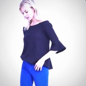 Banana Republic 3/4 Bell Sleeve Blue Wool Top